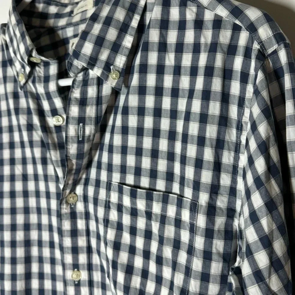 J. Crew Mens Plaid Check Slim Fit Button Front Shirt Size Small